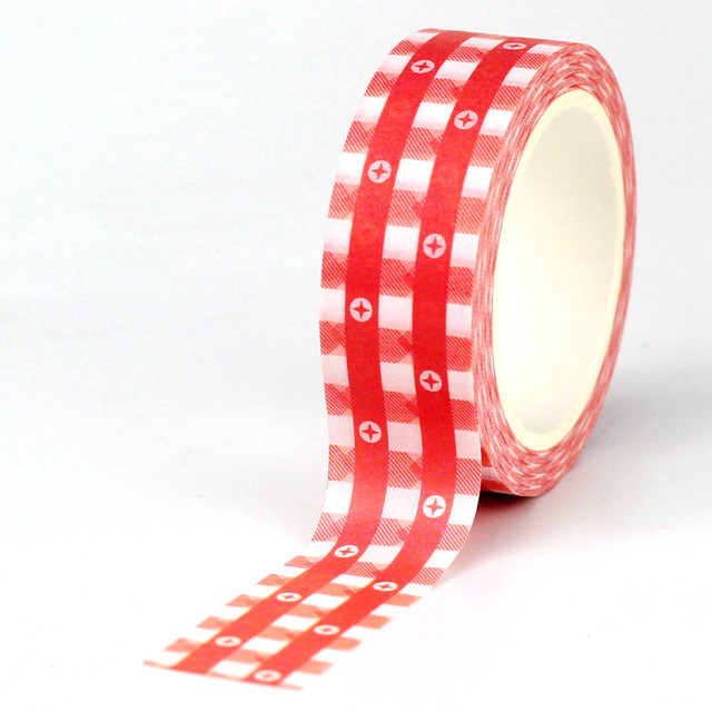 2023 NEW 10pcs/Lot Decorative Pink Red Grid Washi Tape for